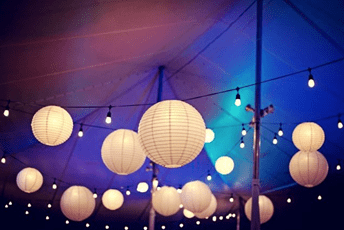 luces vintage con papel chino