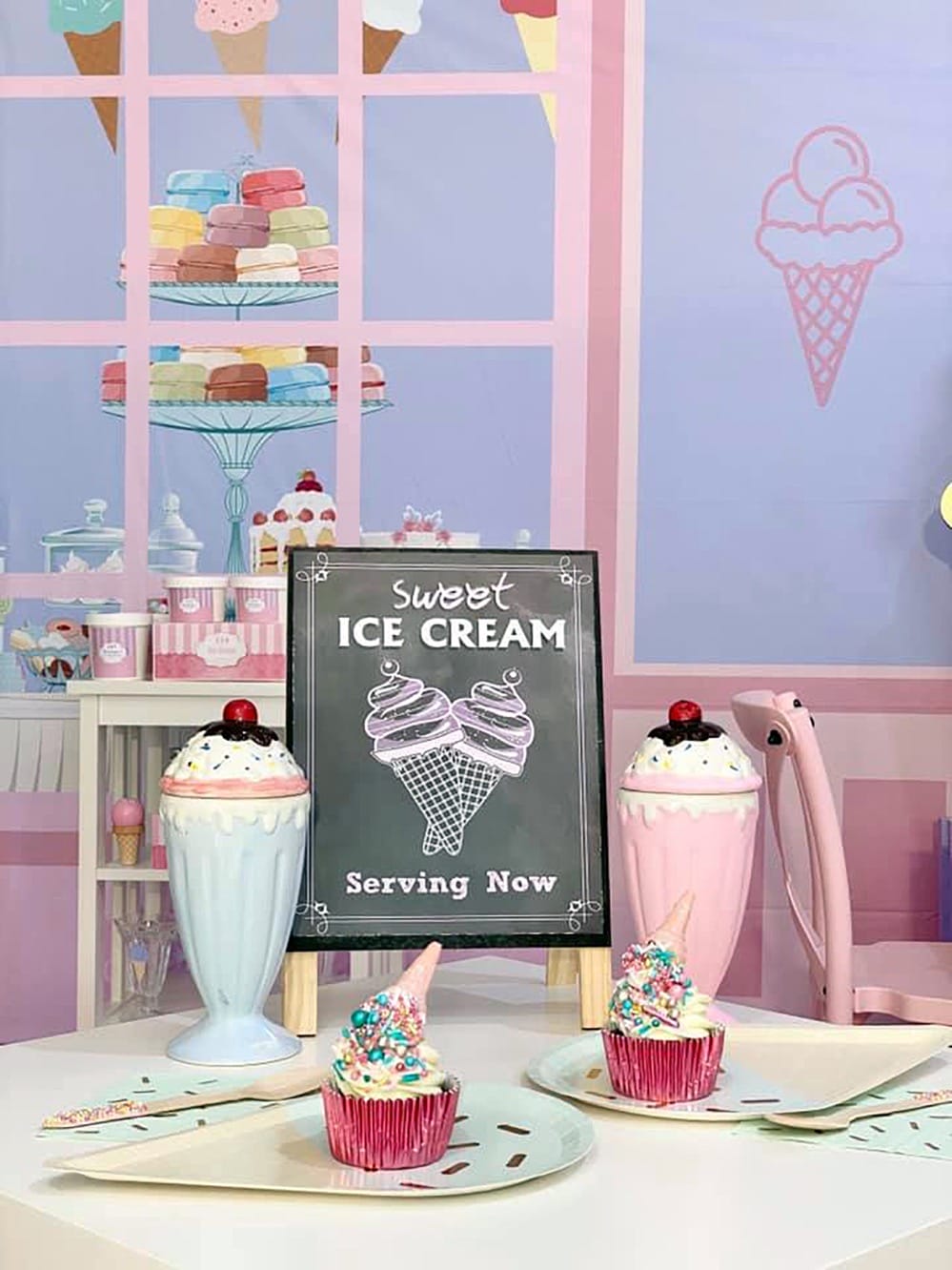 fiesta de heladería, fiesta de heladería en casa!