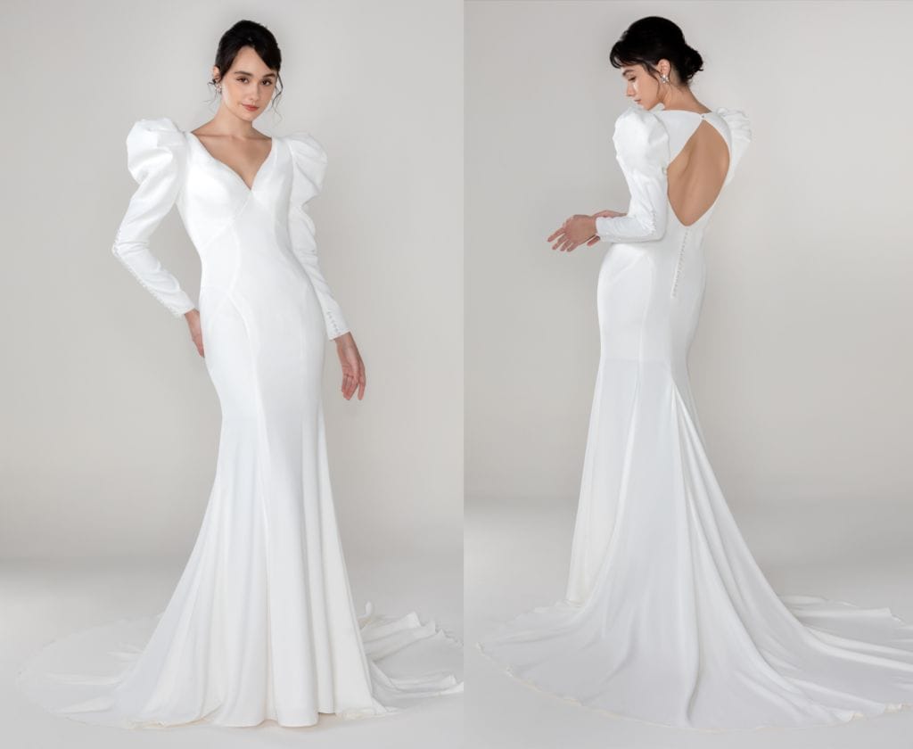 vestido de novia modesto minimalista
