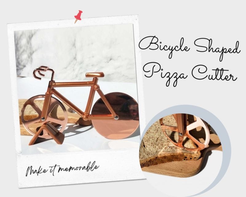 cortador de pizza en forma de bicicleta